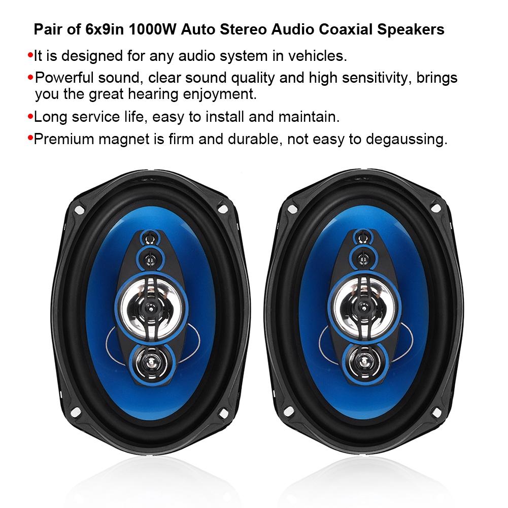 6x9in 1000W Pair of Auto Car Hifi Stereo Audio Coaxial Speakers Loudspeaker TP‑6971