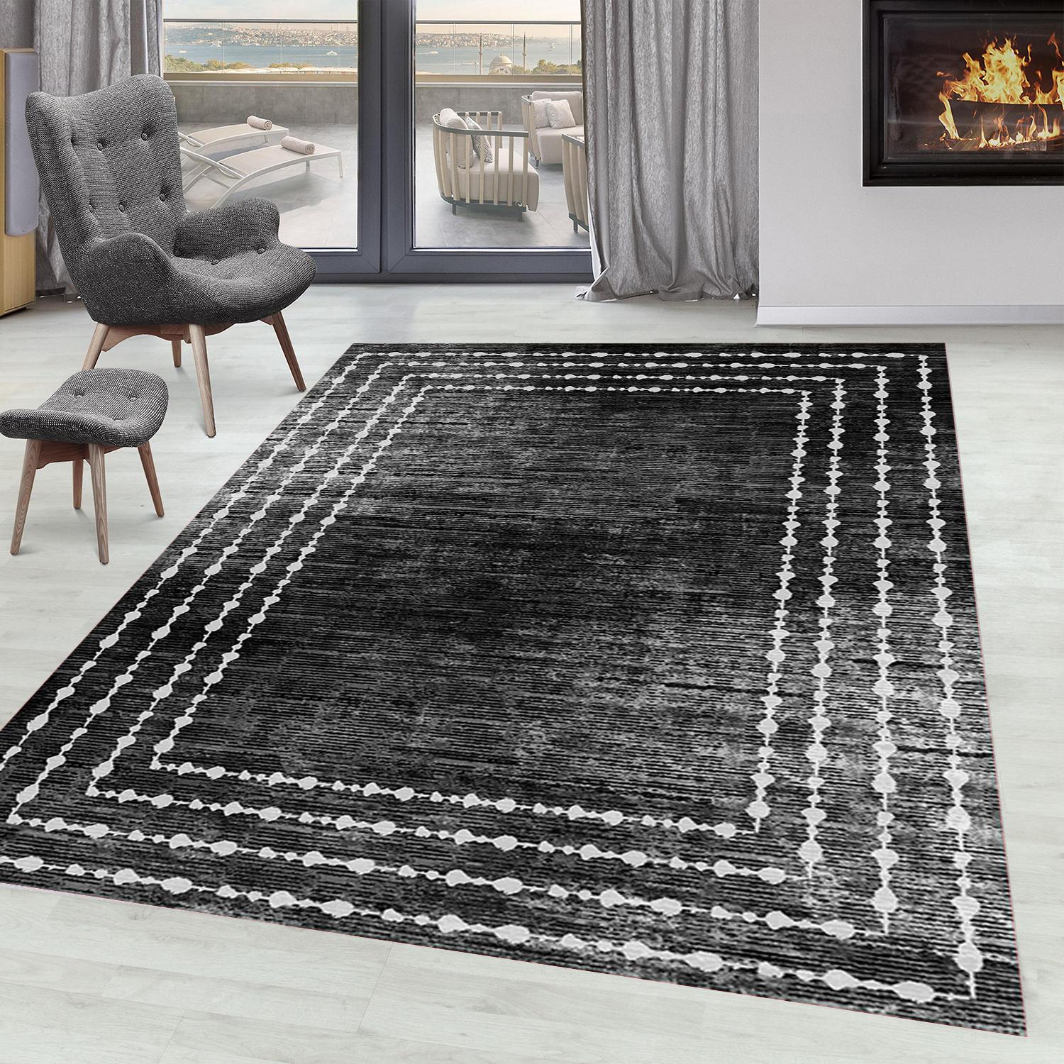 

Rovigo Home Washable Printed Carpet RVG0815-FNL25 50x80 чёрный