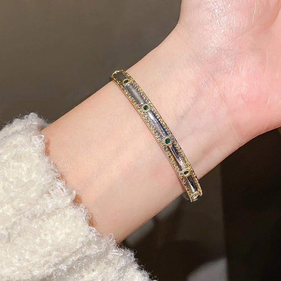 24k Gold Plated Zircon Bracelet For Women Elegant Fashion Jewelry Accessory