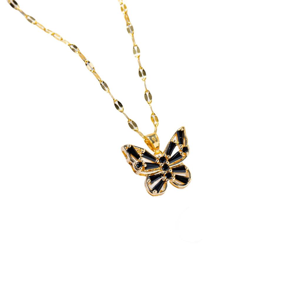 Schmetterling Zirkon Anhänger Halskette: Vielseitiger Damen-Waldstil, Nischen-Designschmuck
