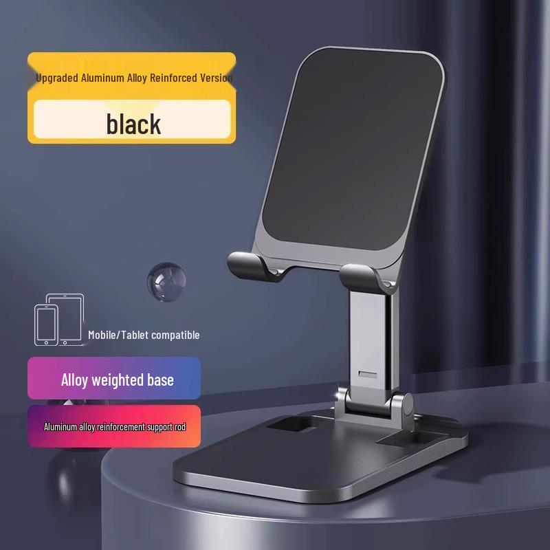 Adjustable Aluminum Phone & Tablet Stand: Foldable, Weighted Base
