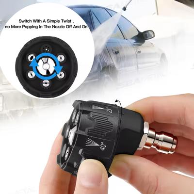 High Pressure Washer Spray Nozzle 0 15 25 40 65 Degree Rotation Watering Rinse Soap Nozzle Tip Garden Cleaning