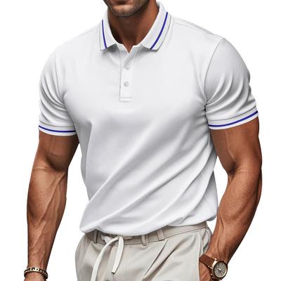 Men's Summer Quick-drying Lapel Short-sleeved Polo Shirt Fashionable Casual Button Splicing Versatile Pullover