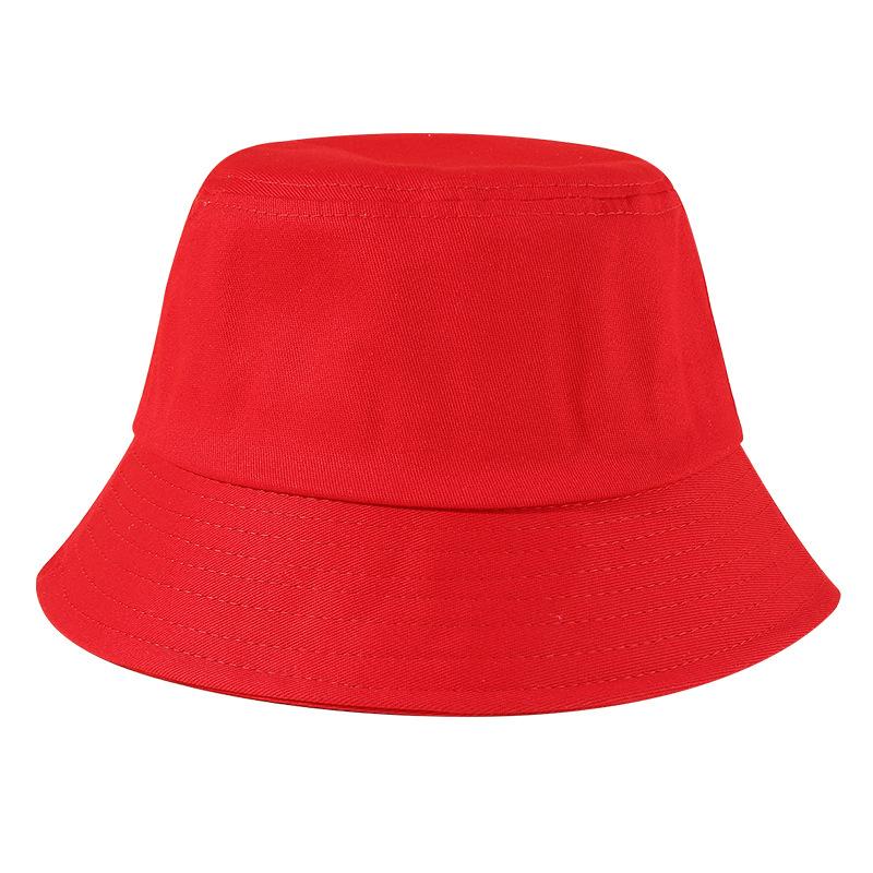 Custom Adult Cotton Bucket Hat Sublimated and Embroidered Wide Brim Round Hat for Summer Outdoor Use Solid Casual Style