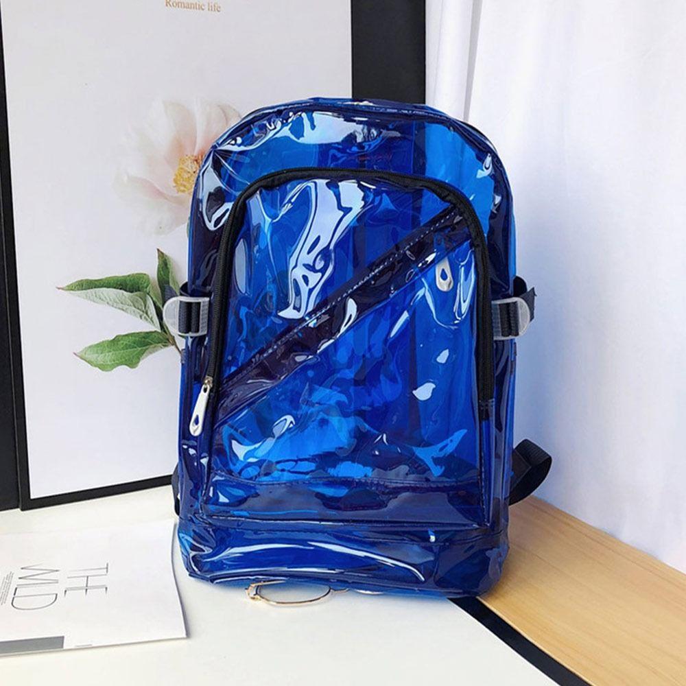 Wersja koreańska Damski Wiosenno-Letni Plastikowy Tornister Cukierkowy Kolor Przezroczysty Plecak PVC Damski Plecak Galaretkowy Tornister