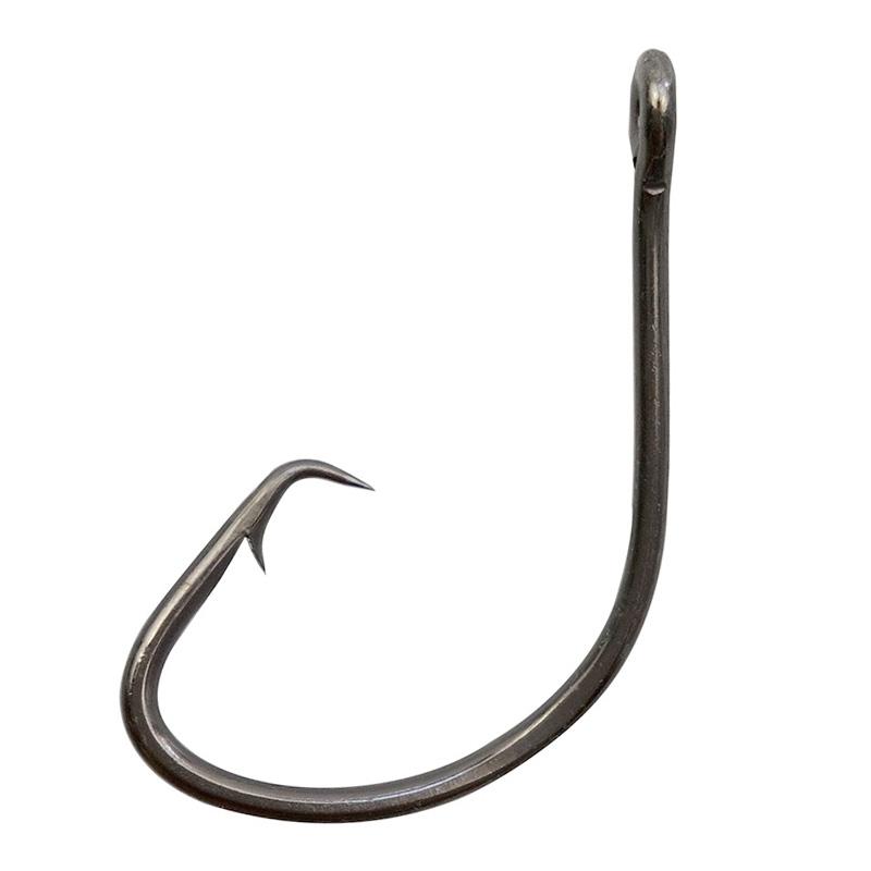 50pcs 7381 High Carbon Steel Fishing Hooks Black Wide Gap Offset Sport Circle Bait Fishing Hook Size 1 1/0 2/0 3/0 4/0 5/0