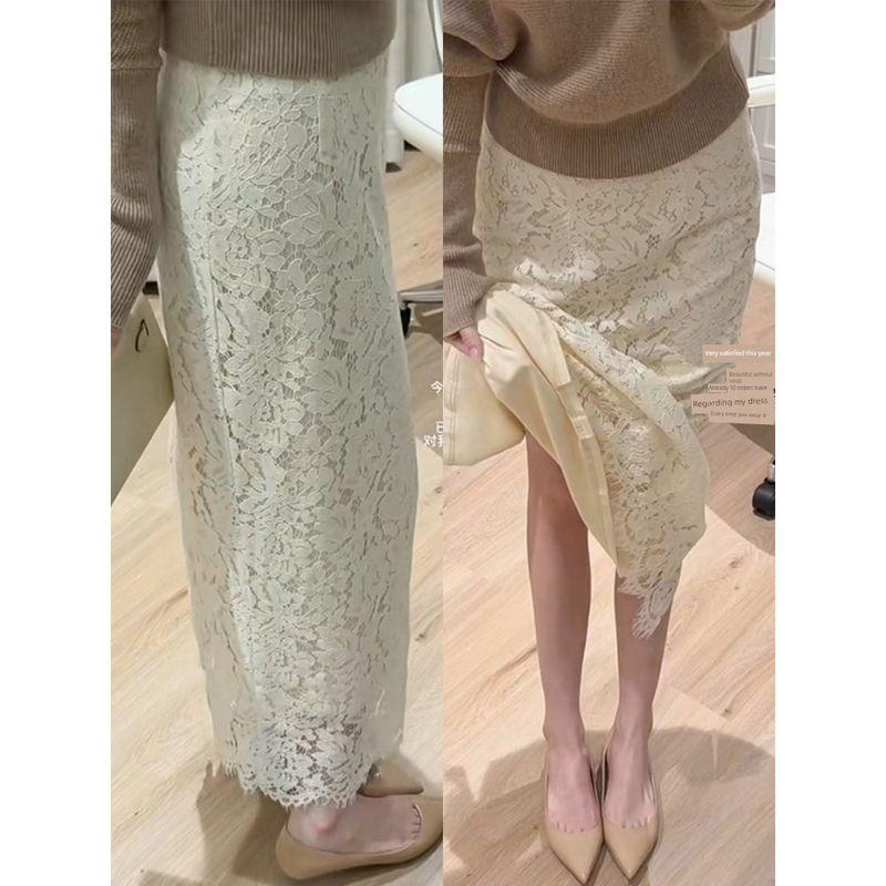 White Heavy Lace Mermaid Moonlight Dress for Women, Pure Desire Straight Skirt, Plus Size for Pear-Shaped Body, Berkeley Dress