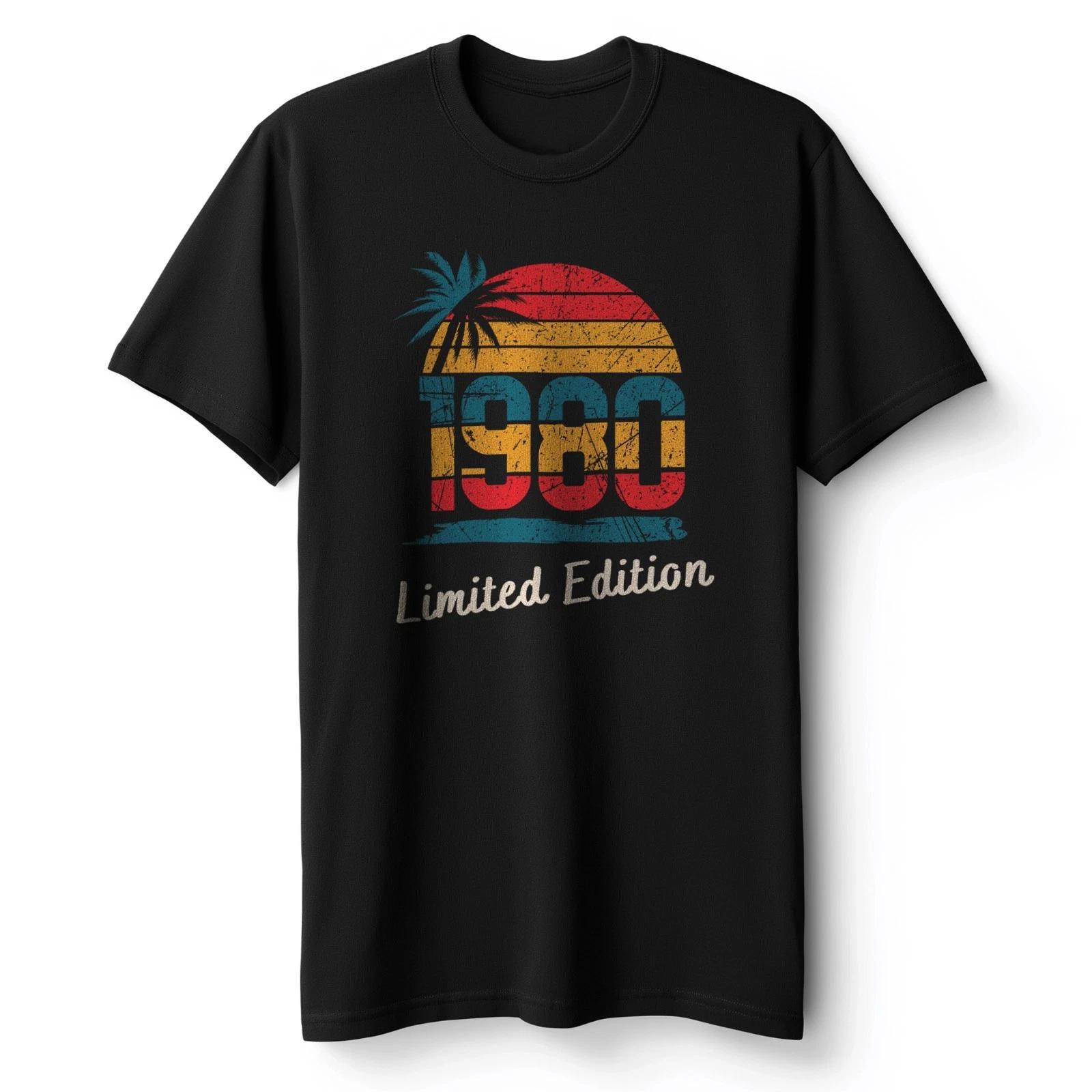 1980 Limited Edition Men s T-Shirt Black Cotton Retro Vintage S