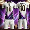 Summer New Football Star 3D Mbappe Fan Commemorative Edition No.10 Training Sports Adult/Children Short Sleeve Shorts Set Kids