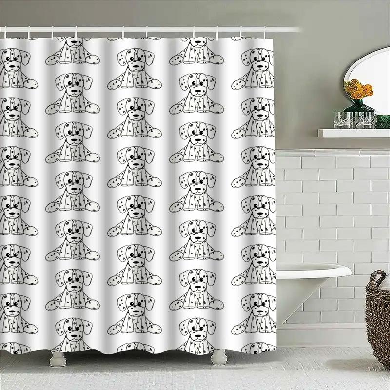 Stilvorhang mit Hundemuster Wasserdicht Badezimmer Dekoration Hausdekoration Geschenkidee Für Haustierliebhaber
