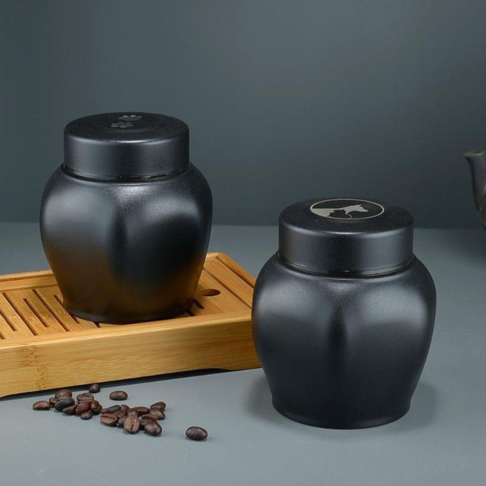 Portable Stainless Steel Pet Memorial Ash Urn Black Moisture-Proof Cat Funeral Keepsake Sealed Jar Dog Cremation Urn Pet Funeral