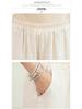 Women's Summer Silk Linen Wide-Leg Pants: Literary Solid Color, Elastic Waist, Loose Fit, Thin Fashion Leggings.