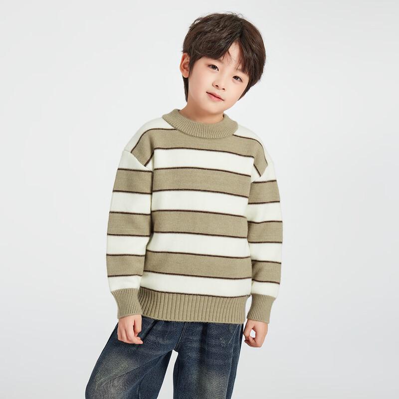 Duoduo Home Boys Soft & Warm Striped Pullover Sweater 110