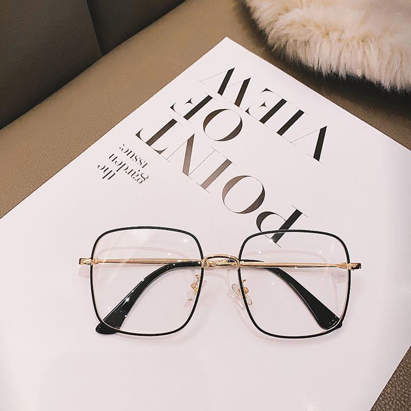Big Square Frame Myopia Glasses For Women Men Anti Blue Light Computer Eyeglasses Prescription Eyewear Diopter 0 -1.0 To 6.0