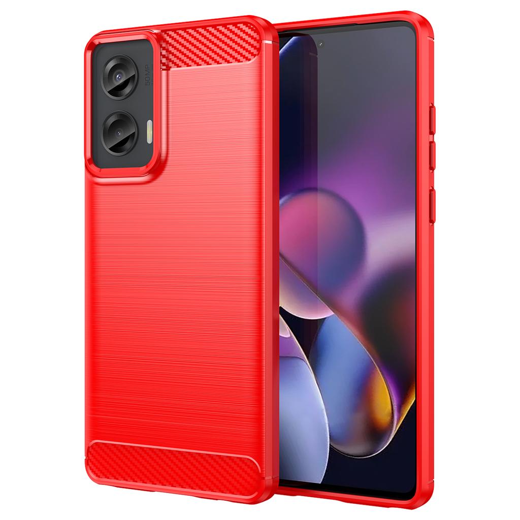 Für Motorola Moto G Stylus 5G (2024) Hülle Kohlefaser-Textur Gebürstetes TPU-Cover