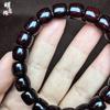 Small Leaf Bead Bracelet 9x10 with Gold Old Material High-Density Glass Bottom Red Sandalwood Buddha