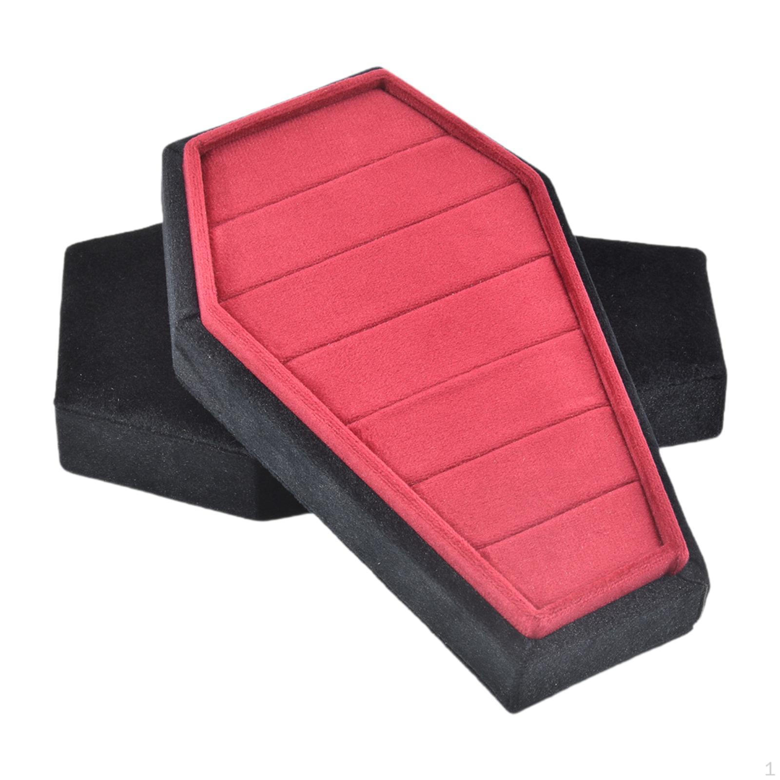 

Держатель для шкатулки для украшений в виде гроба, многофункциональный креативный дорожный футляр-органайзер для ожерелий Black Open Lid Box