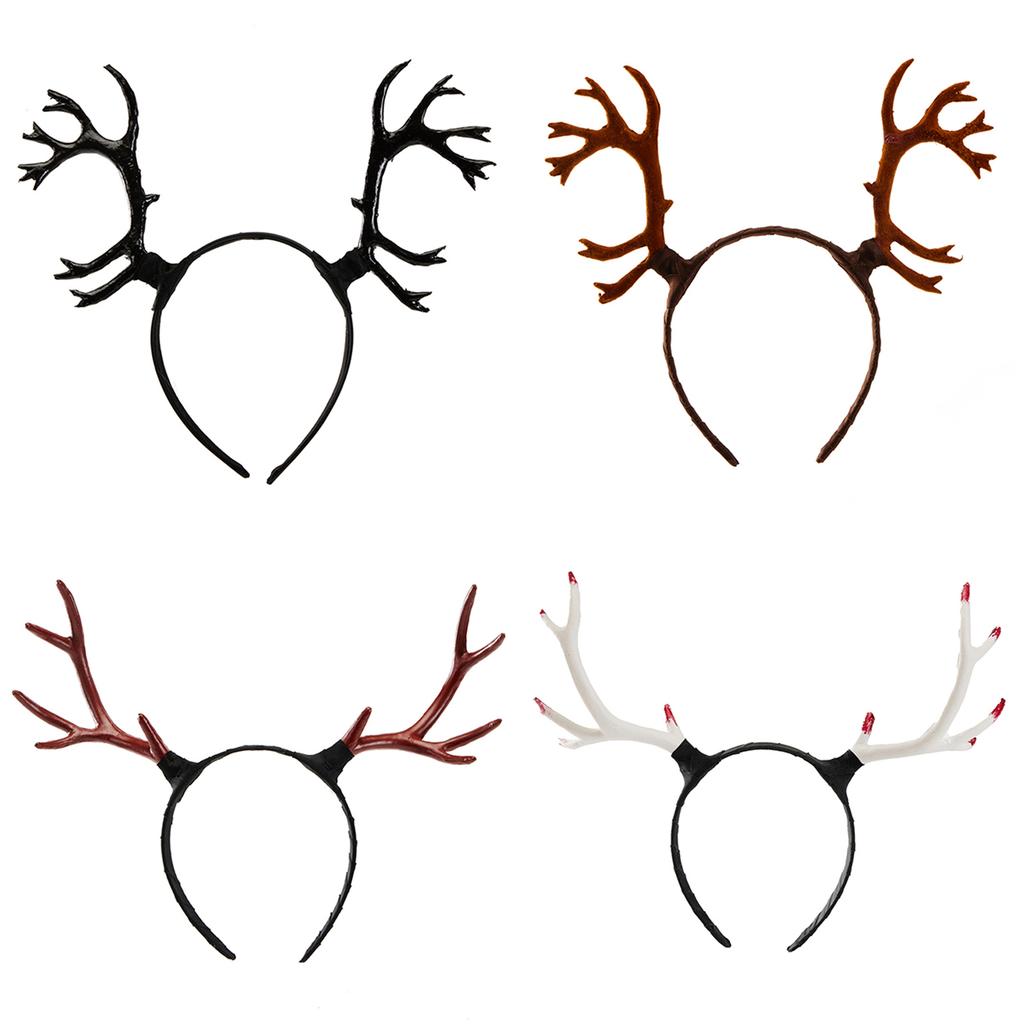 Handmade Antler Horn Headbands Girl Cosplay Headwear Antler Horn Fursuit Masquerades Halloween Cosplay Party