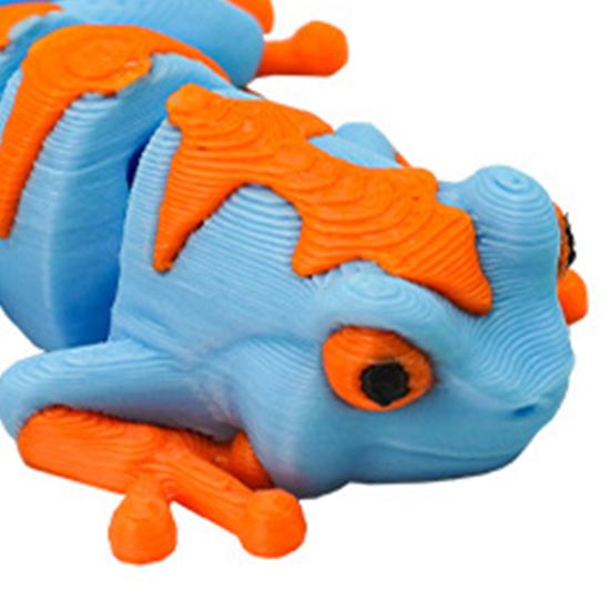 1/2/3Pcs 3D Printed Tropical Frog Ornament Movable Joints Frog Figurine Mini Articulated Frog Figure Fidget Toy Desktop Decoration Ornament