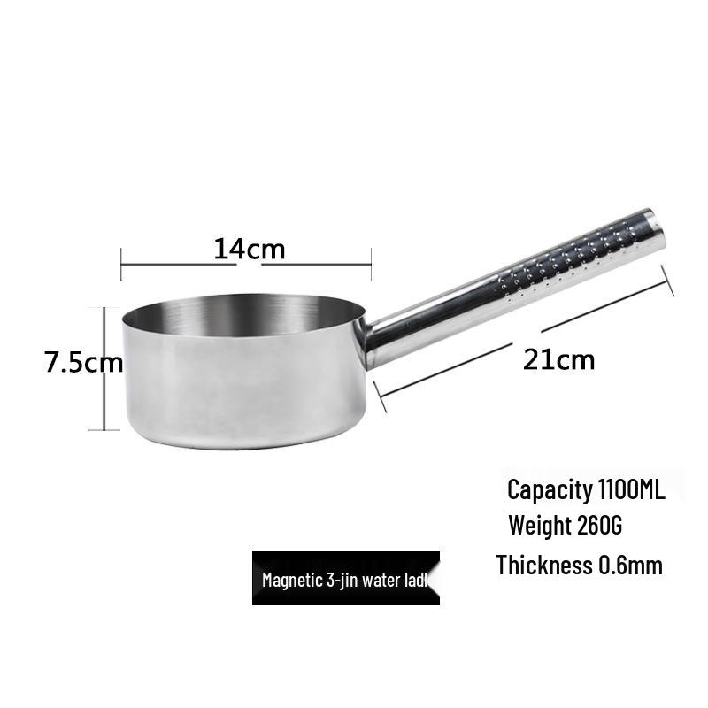 Stainless Steel Flat Bottom Kitchen Water Ladle and Soup/Milk Pot Combo.