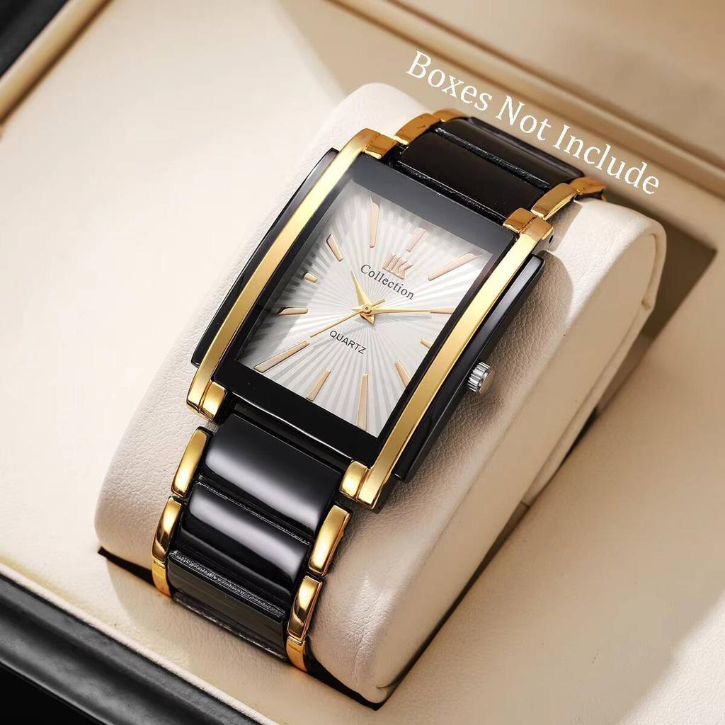 Ceasuri de Afaceri de Lux pentru Bărbați, Rectangulare, Curea din Oțel Inoxidabil, Ceas de Mână cu Cuarț, Reloj Hombre