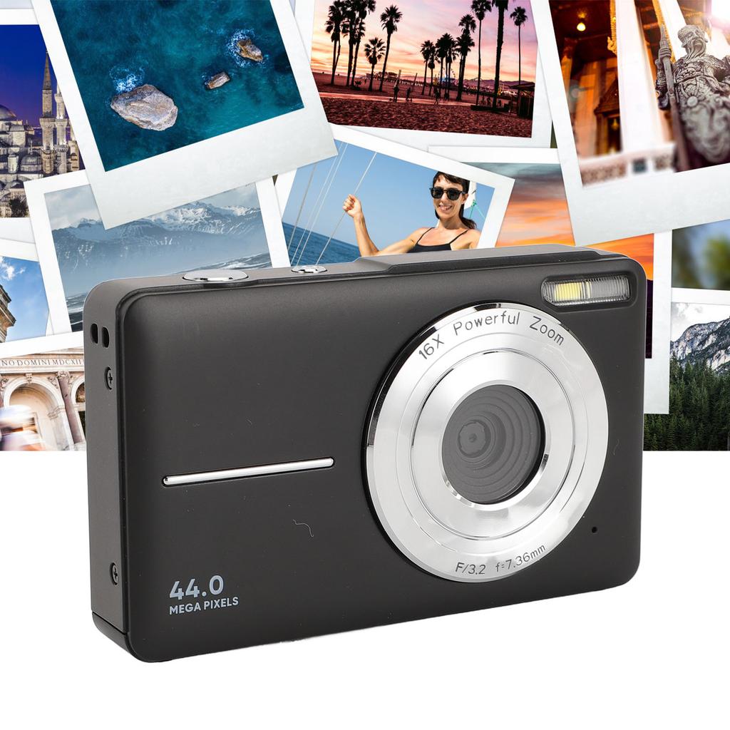 Digital Camera 44MP 1080P FHD 16X Zoom 2.4 Inch Color Screen Compact Small Camera for Kids Teens Beginners