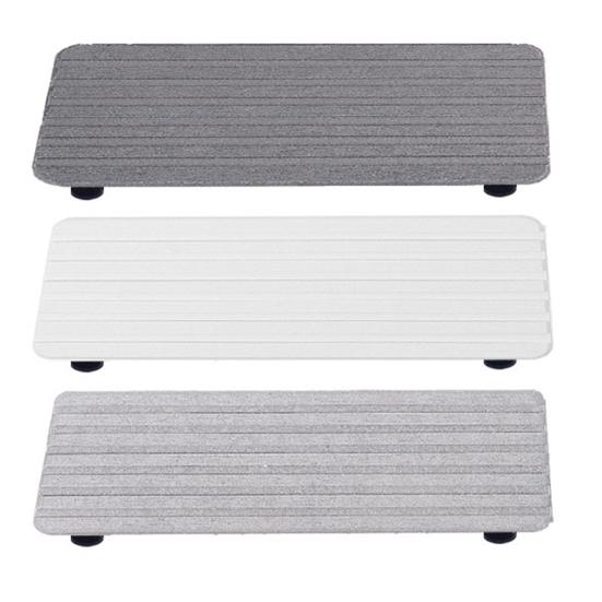 1/2 Stück Schnelltrocknendes Spülbeckenfach-Organizer, Kieselalgen-Schlammmatte, umweltfreundlicher Schwammhalter aus Stein für die Arbeitsplatte, Badezimmer, Küche, Seifenbürstenspender