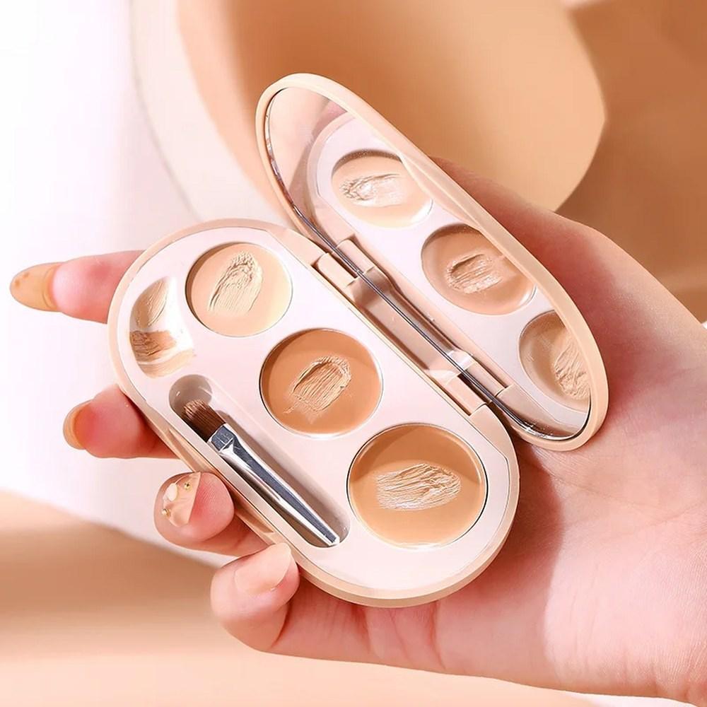 Gesichtscreme Foundation Wasserfest Bronzer Cover Langanhaltende Natürliche Basis Make-up Konturierung Langanhaltender Concealer Gesichtspflege, Natur, 1 Stück