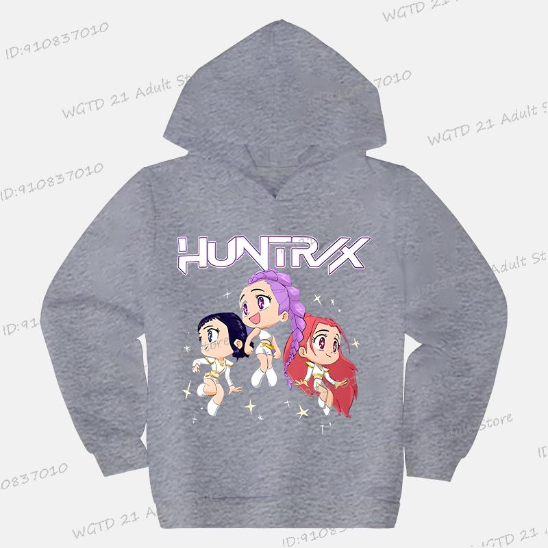 KPop Demon Hunters Graphic Hoodie Children Spring Autumn Cartoon Hooded Funny KPop Demon Hunters Boys Girls Tracksuits