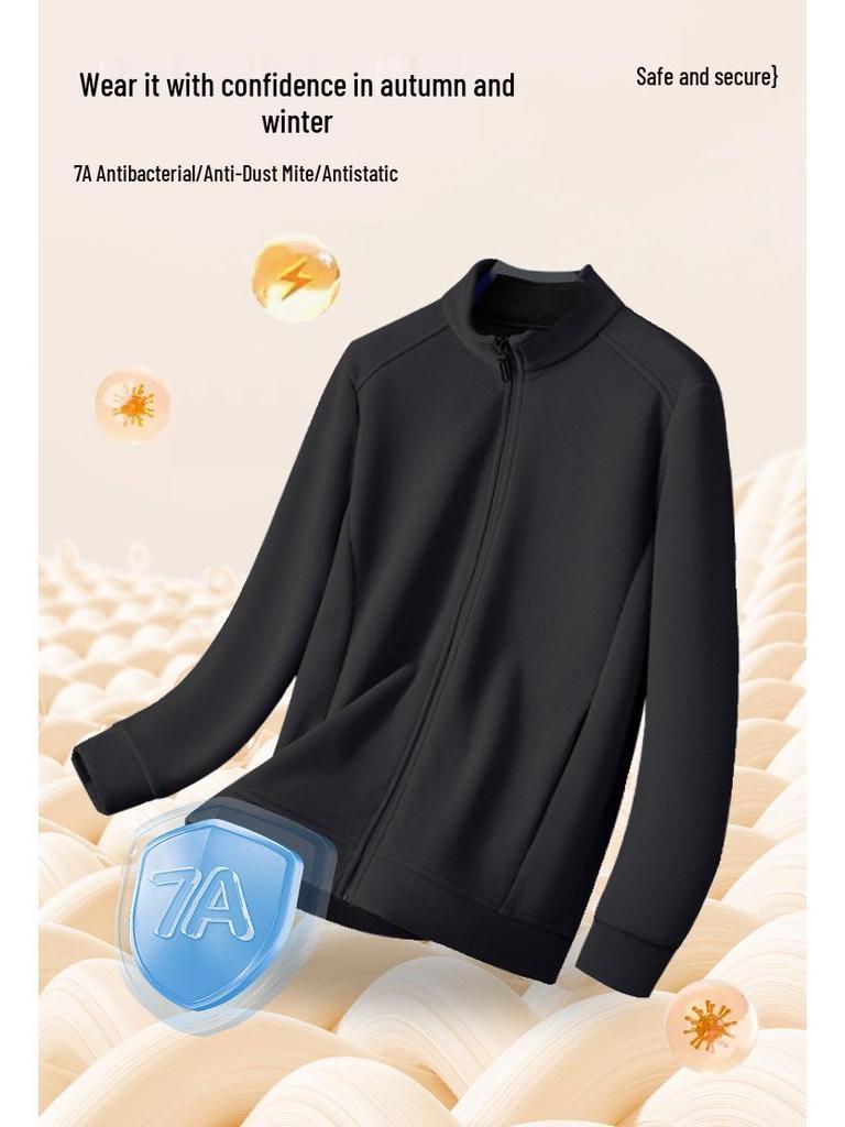 Herrjacka i antistatisk manchesterfleece med ståkrage