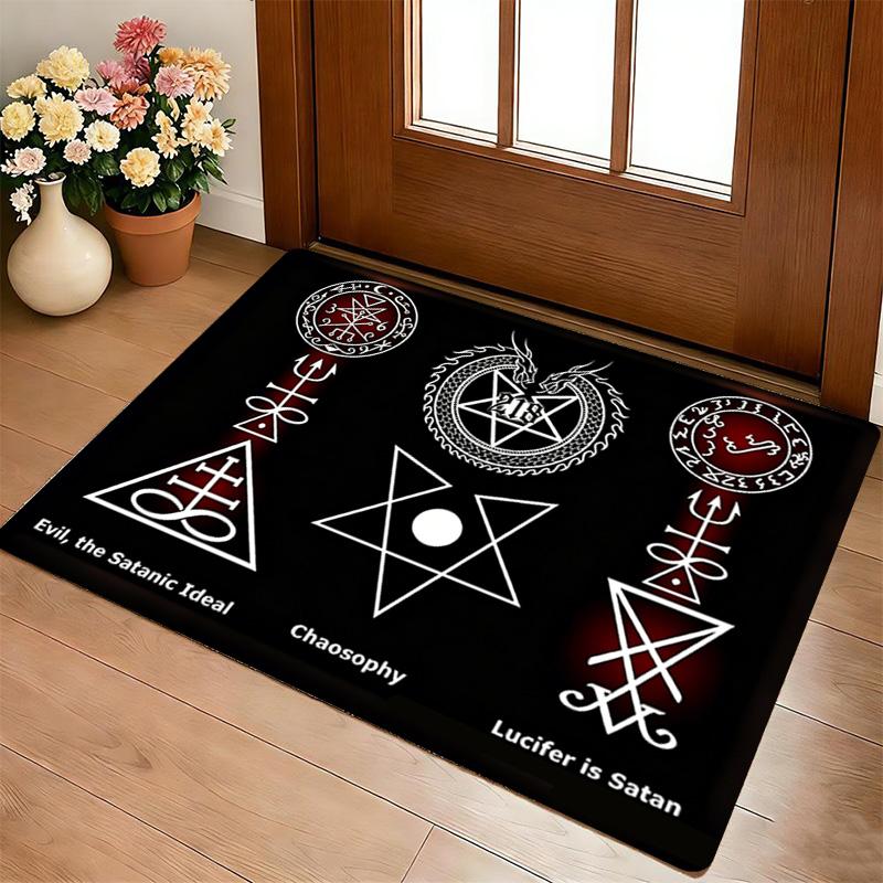 Satanic Symbols Living Room Nonslip Area Rug Soft Carpet For Bedroom Game Playroom Sofa Office Home Decor Doormat Christmas Gift C930763