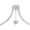 Women's Double Heart Rhinestone Pendant Bra Strap Body Chain