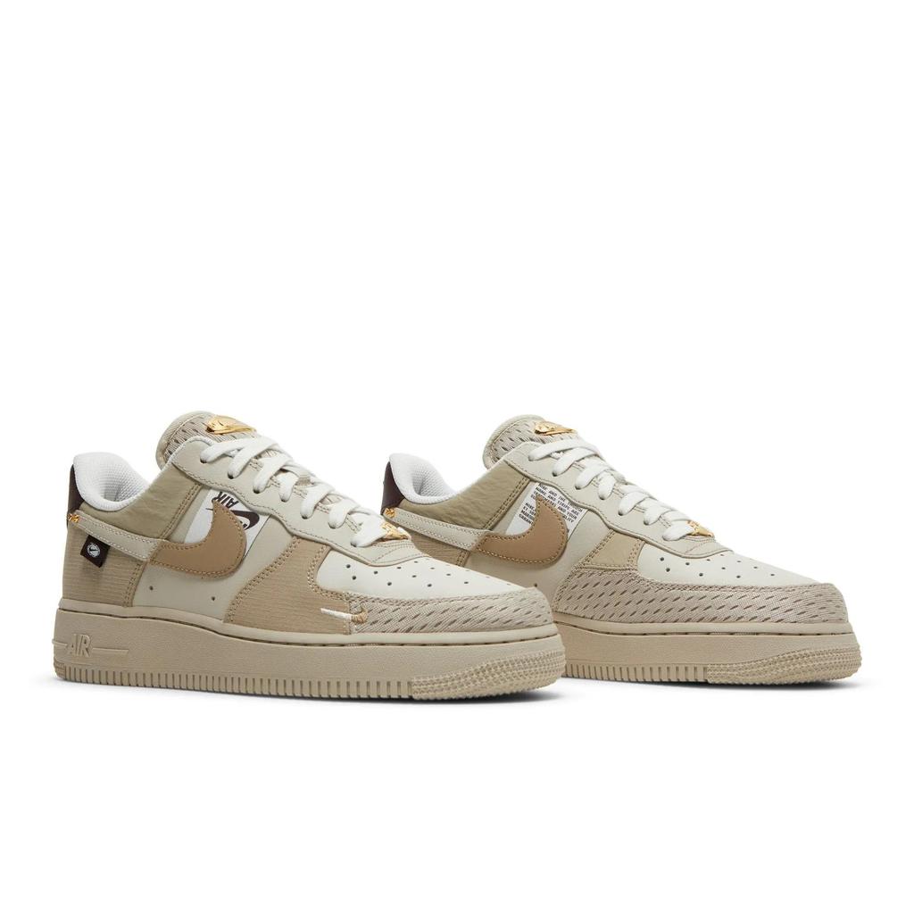 Nike Womens Air Force 1 '07 LX 'Tan Bling' (women's Sizes) Light Orewood Brown / Khaki / String Skate Shoes DX6061 122