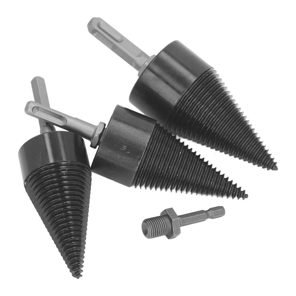 Kit Spaccalegna a Cono 32mm 42mm 50mm Punte da Trapano per Spaccare Gambi Quadrati Rotondi Esagonali Robusto Legna da Ardere