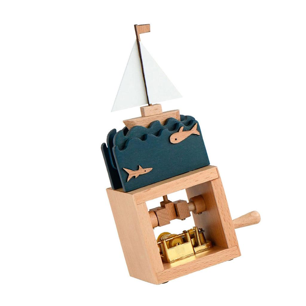 Vintage Styles Wood Music Box with Elegant Melodics Hand Cranked Musical Ornament for Collectors and Music Enthusiasts