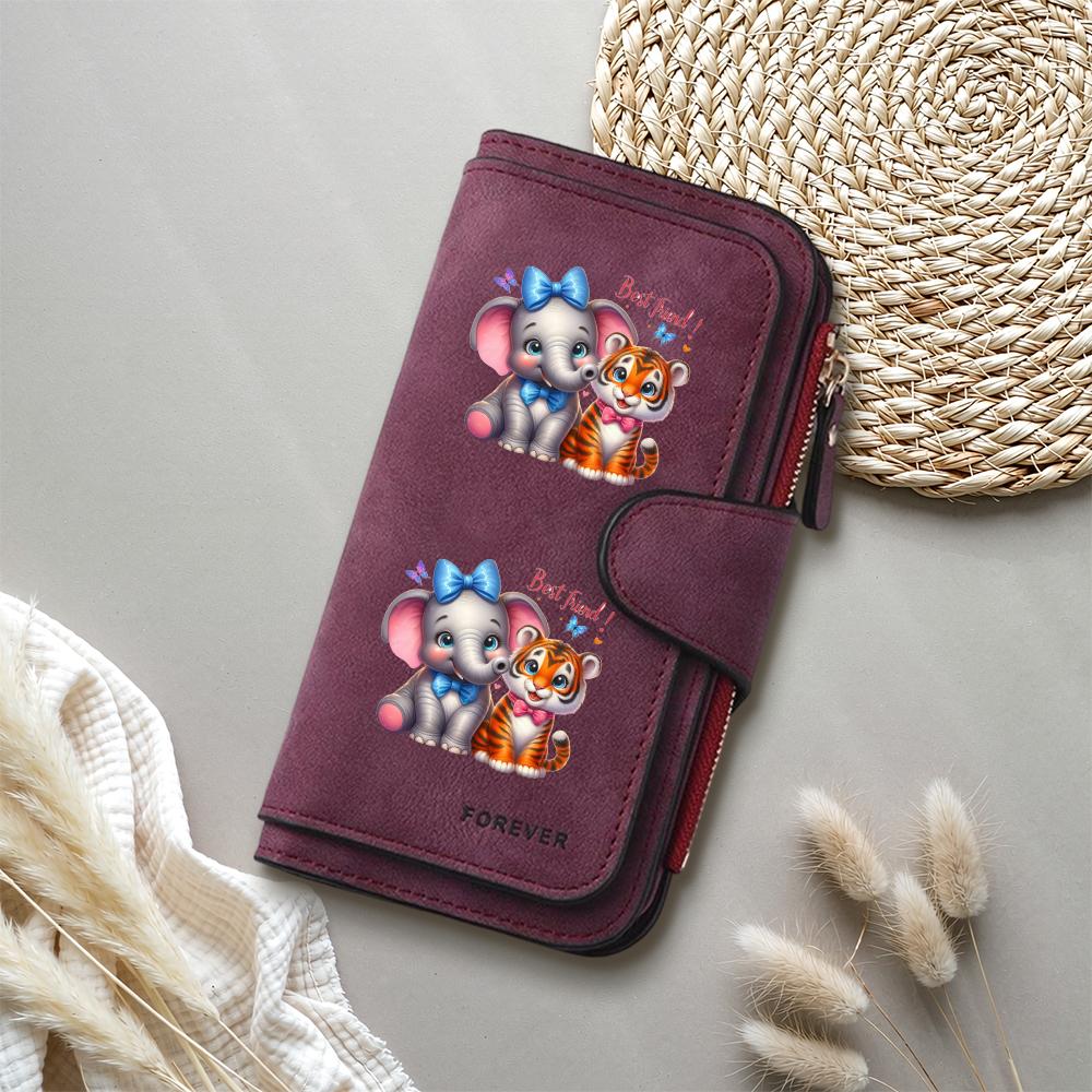Cute Cartoon Animal Print Women Long Wallet