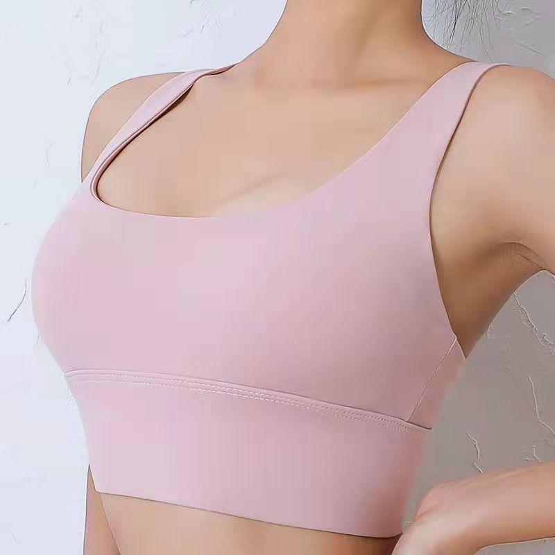 Sutien Push Up pentru femei Lenjerie de corp sport Crop Topuri pentru femei Yoga Frumusețe Spate Sutien Fitness fără sudură Vestă dintr-o singură bucată Secțiune subțire Top cu tub adunat