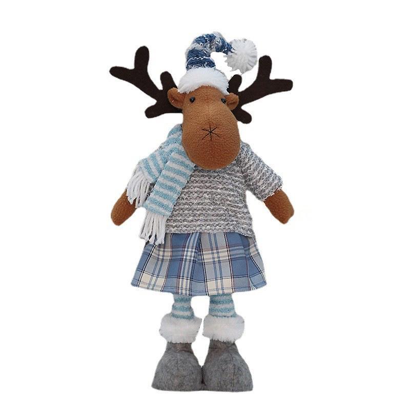 Christmas Telescopic Cloth Dolls: Santa, Snowman & Reindeer Holiday Decorations