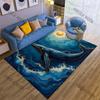 Whale swimming in cosmic ocean Print Carpet Rug for Living Room Bedroom Sofa Doormat Home Decor Non-slip Floor Mat