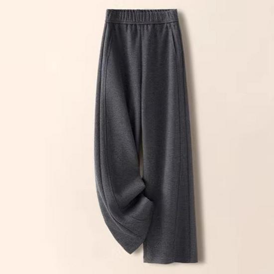 

Women s High Waist Velvet Wide Leg Pants - Spring/Autumn Casual Style L [Recommended 100-120 lbs]