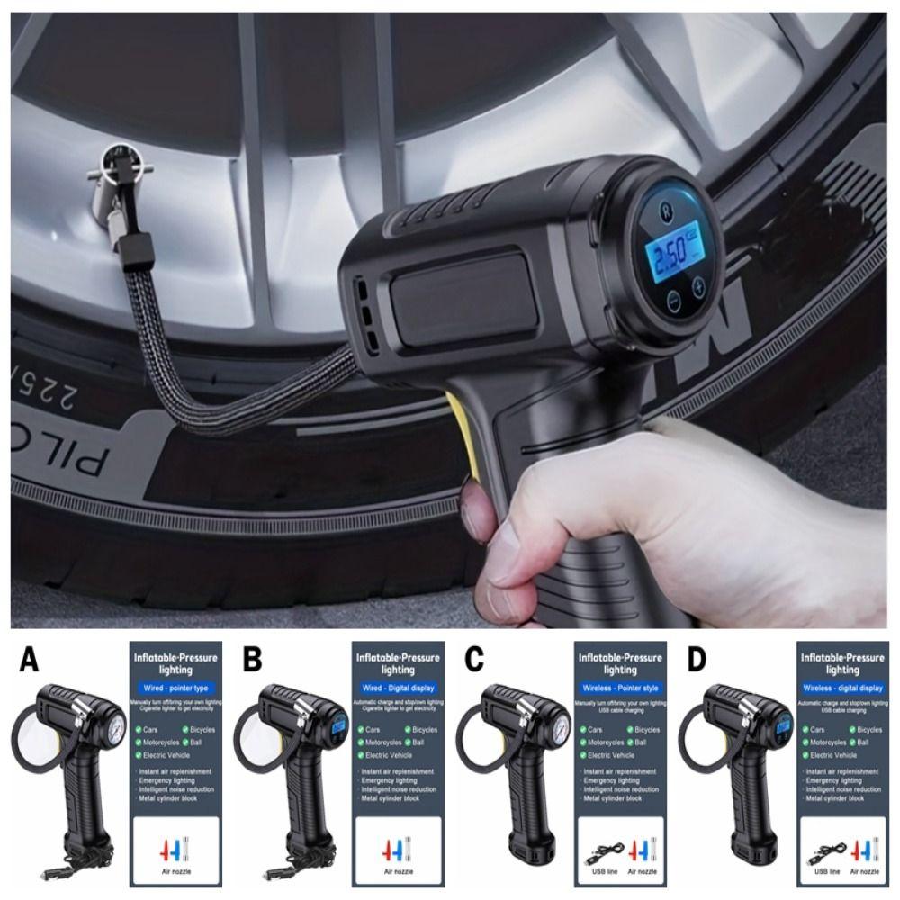 

ABS Handheld Air Pump Rechargable Portable Car Inflator Quick Air Pump Electric Tire Pump Bicycle wireless digital display
