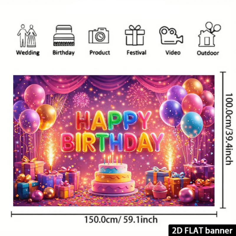 A 2D plane background fabric with a white balloon flower theme surrounded by pink white and rose gold balloons.