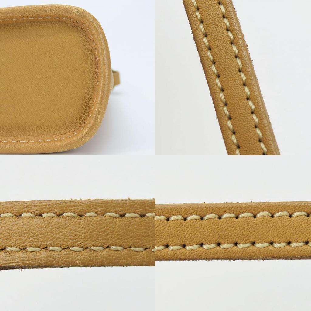 Used COACH Pouch 9311 Leather Beige Hand Pouch