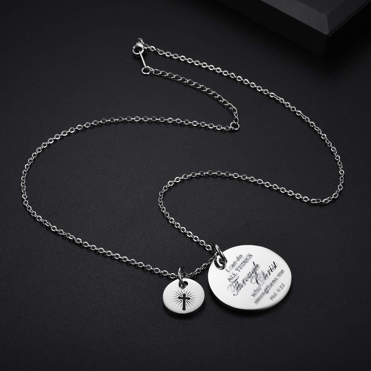 Necklace Verse Cross Pendant Faith Women Trend Jewelry 60CM