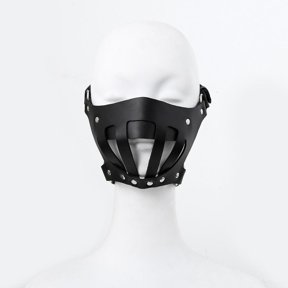 Leather Half Face Muzzle Mask Mouth Restraint BDSM Bondage Dog Slave Role Play Adult Products Sex Toys for Couples Gay Fetish