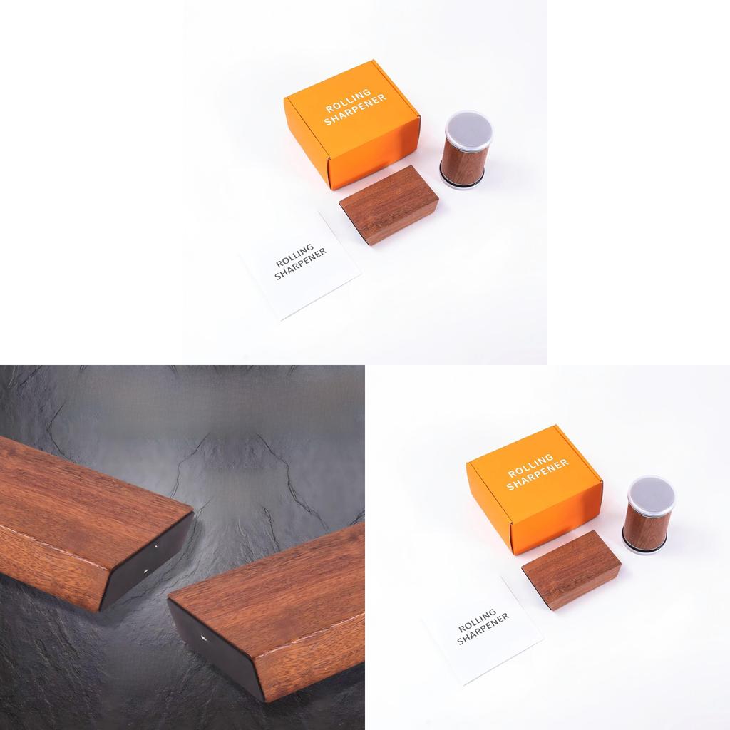 Sandalwood Doublesided Diamond Knife Sharpener With Nonslip Base For Kitchen Use