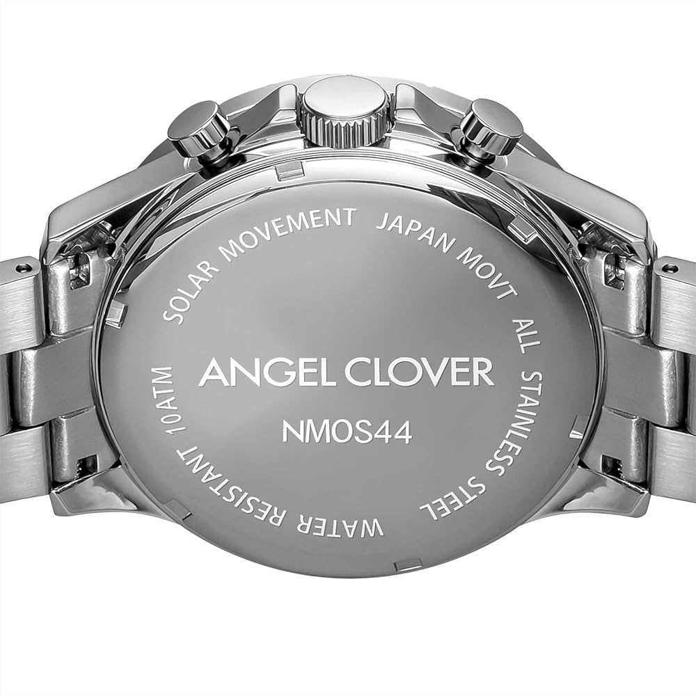 AngelClover Men's Watch, MONDO SOLAR NMOS44SNNV, Solar Battery, 100m Water Resistance, Mineral Glass, Navy Dial, Stainless Steel