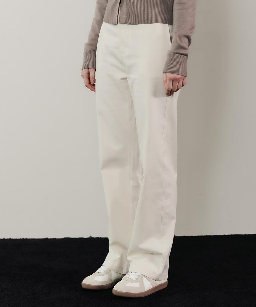 HARDCORE HAPPINESS Cotton Straight Basic Pants_Ivory