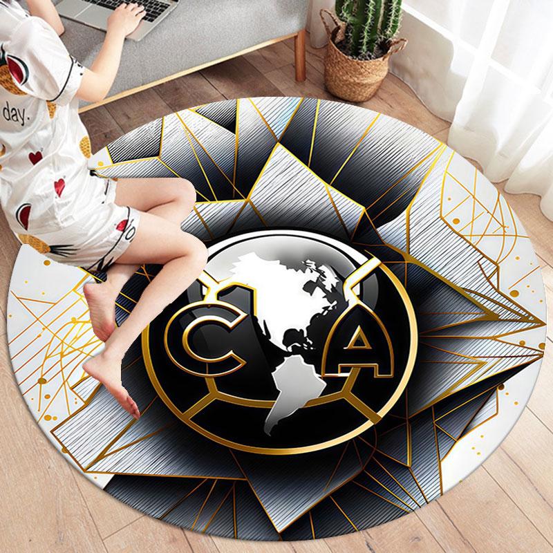 Club America Round Area Rug,Carpet Rug for Living Room Bedroom Sofa Playroom Decor,Non-slip Floor Mat