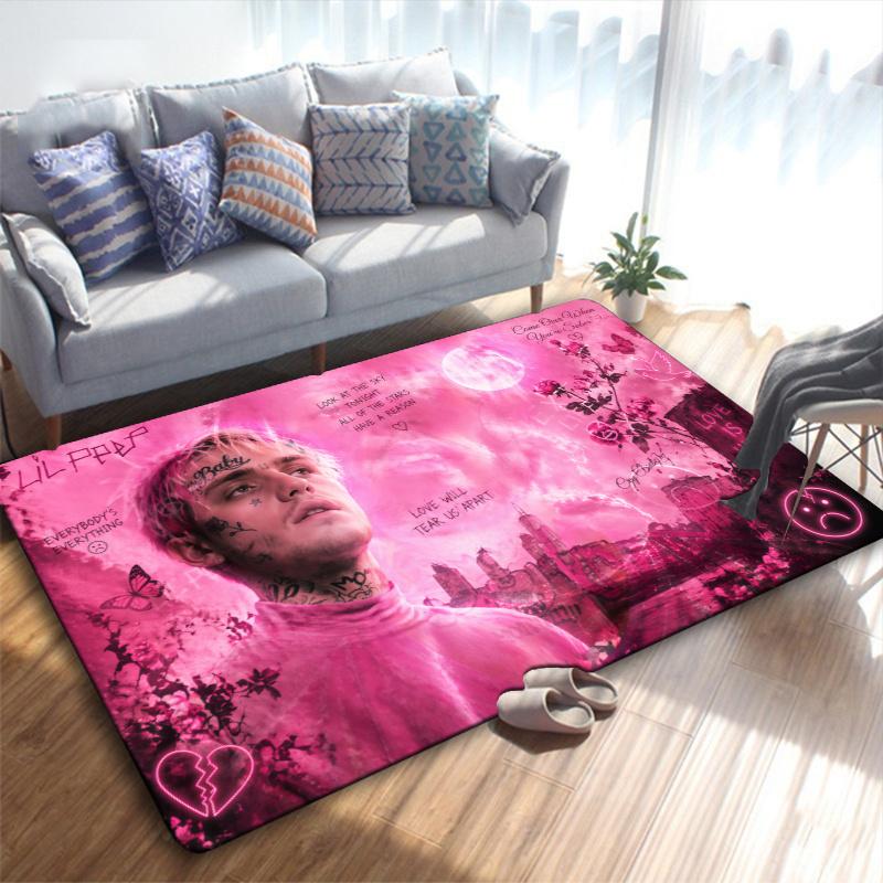 Lil Peep Carpet Rug for Living Room Bedroom Home Sofa Decoration,Kids play Non-slip Floor Mat